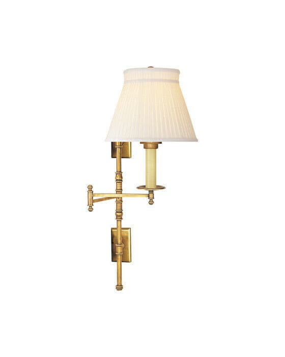 Dorchester vägglampa dubbel antik mässing/silke