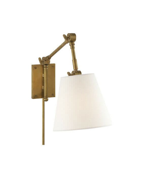 Graves vägglampa antik mässing