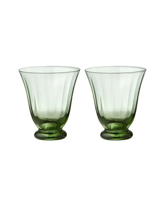 Olivia glas grön 2-pack