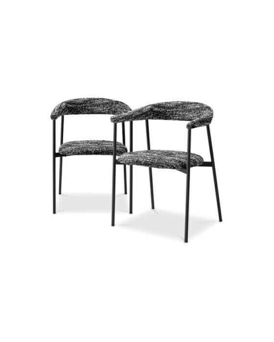 Julio matstol bouclé sonata black 2-set