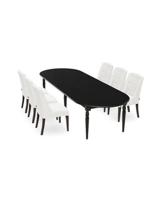 Osterville matbord modern black med Venice matstol off-white