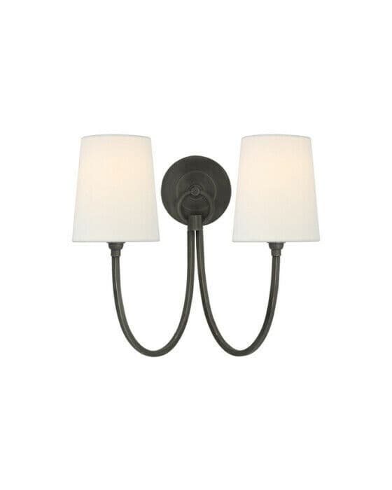 Reed vägglampa dubbel brons