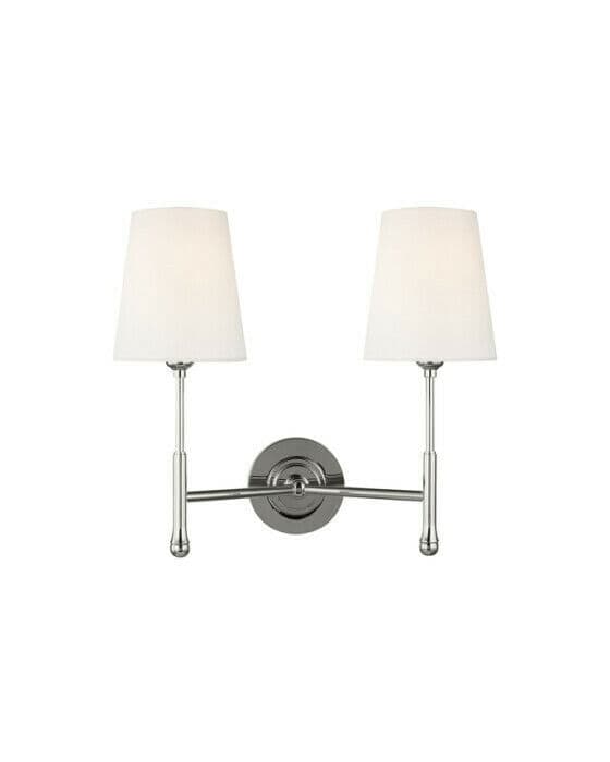 Capri vägglampa dubbel nickel