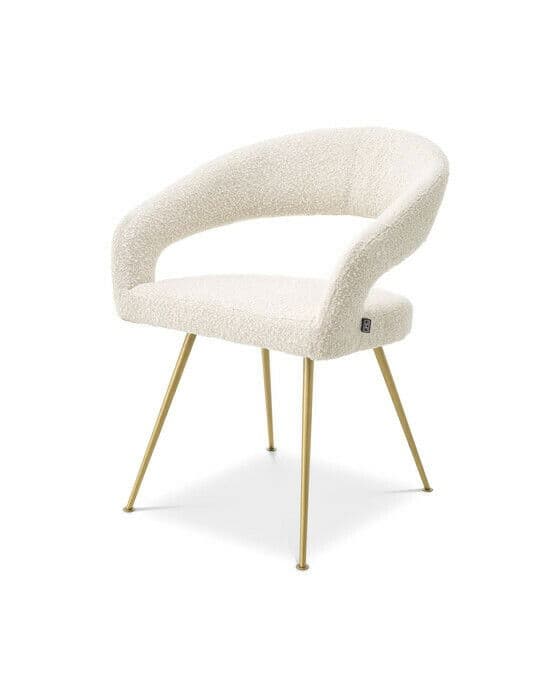 Bravo matstol bouclé cream