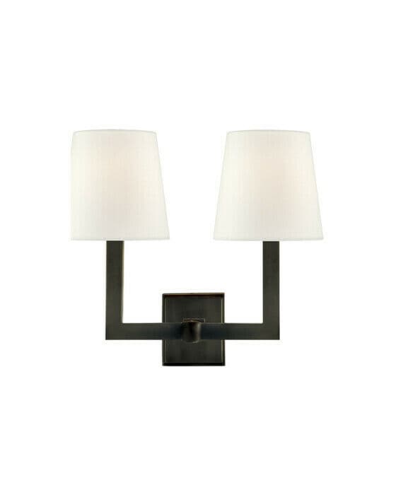 Square Tube vägglampa dubbel brons