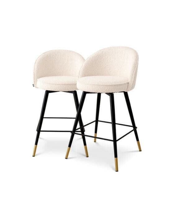Cooper barstolar bouclé cream 2-set