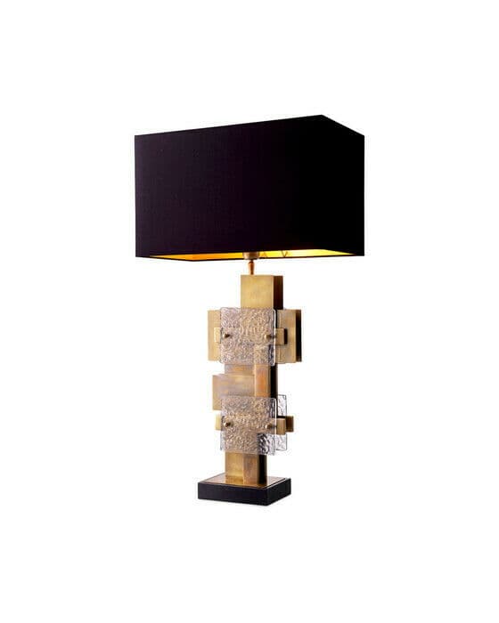 Langham bordslampa antik mässing