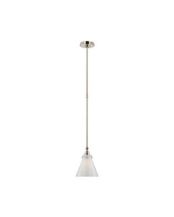 Parkington 9" takpendel nickel/vitt glass