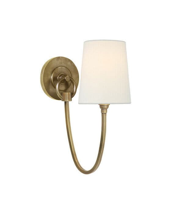 Reed vägglampa antik mässing