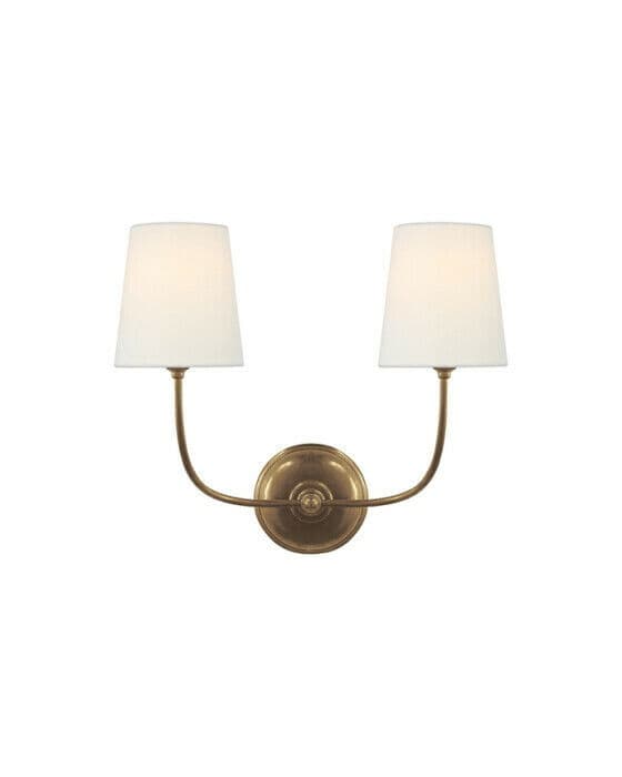 Vendome vägglampa dubbel antik mässing