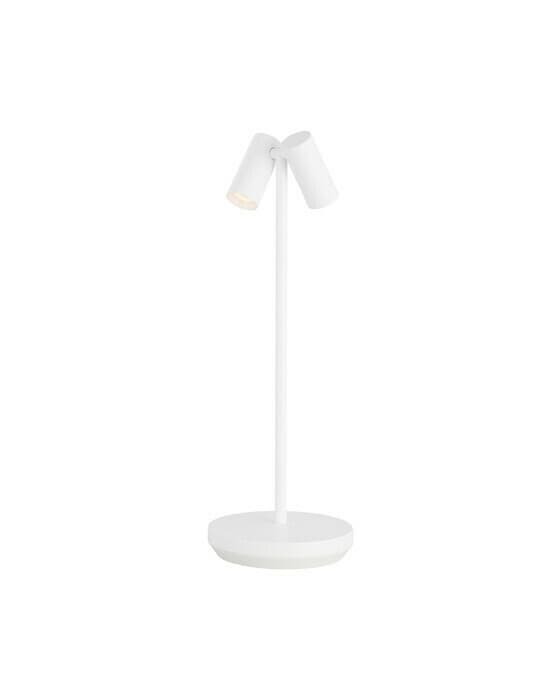 Doppia bordslampa uppladdningsbar vit