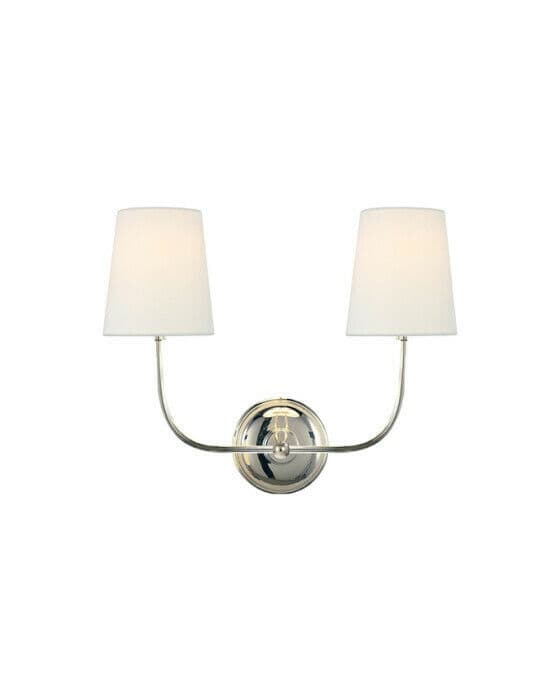 Vendome vägglampa dubbel nickel
