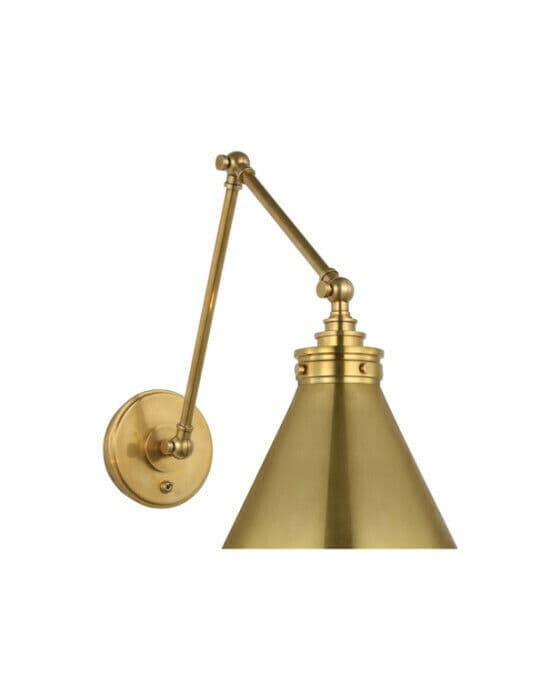 Parkington vägglampa dubbel antik mässing