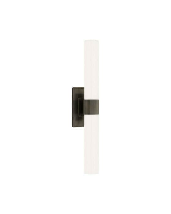 Presidio Petite vägglampa dubbel brons/vit