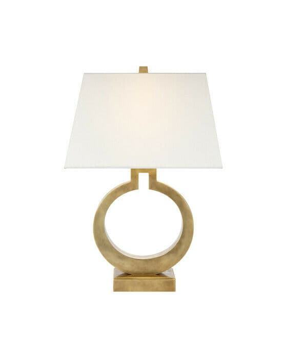 Ring Form bordslampa antik mässing