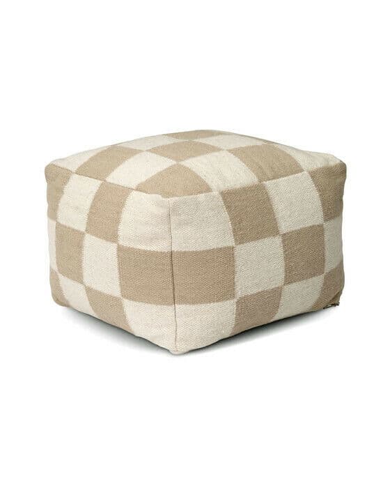 Square sittpuff vit/natur