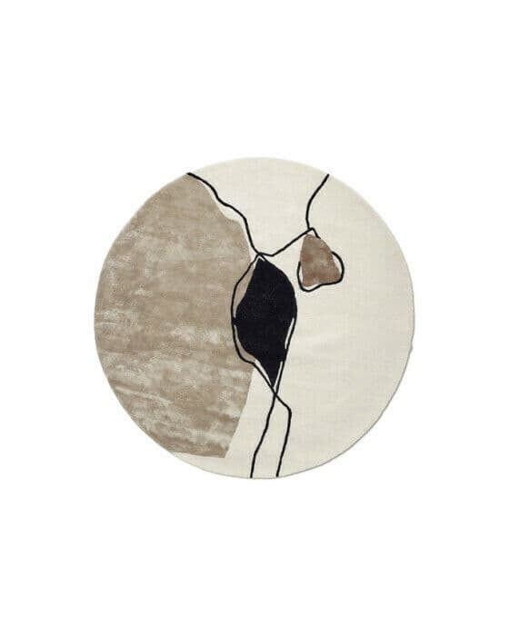 Abstract matta rund ivory