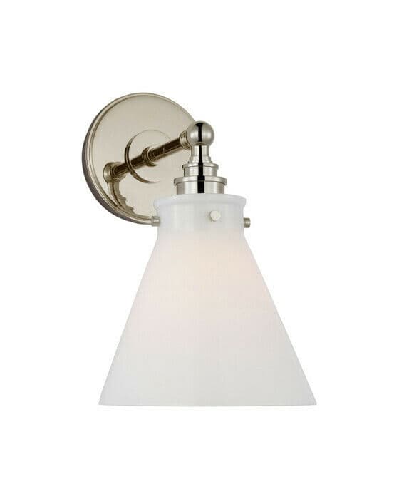 Parkington badrumsbelysning nickel/vitt glas