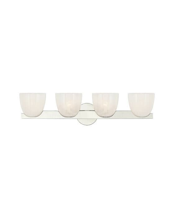 Carola 4L badrumsbelysning nickel/vitt glas