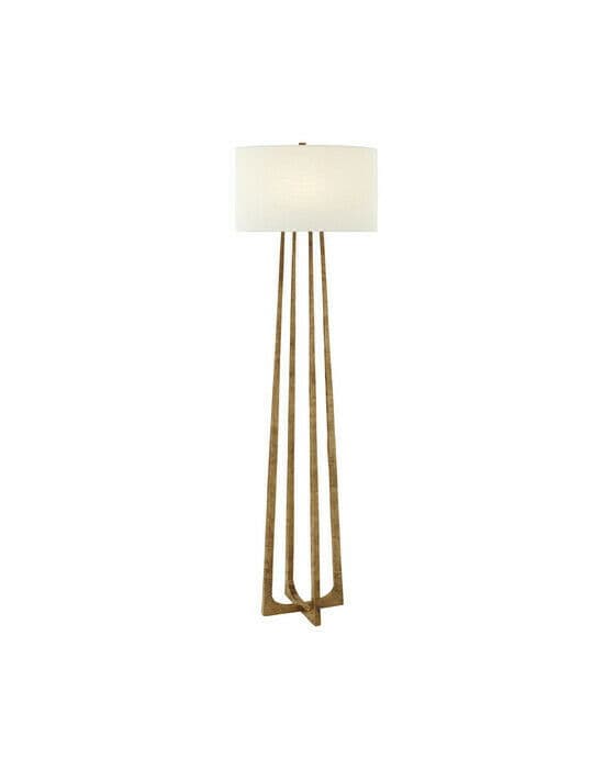 Scala golvlampa Gilded Iron/linne