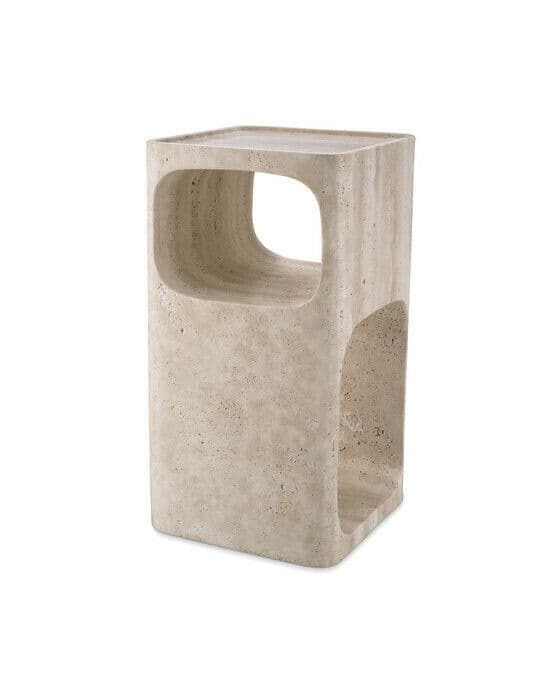 Adler sidobord travertine