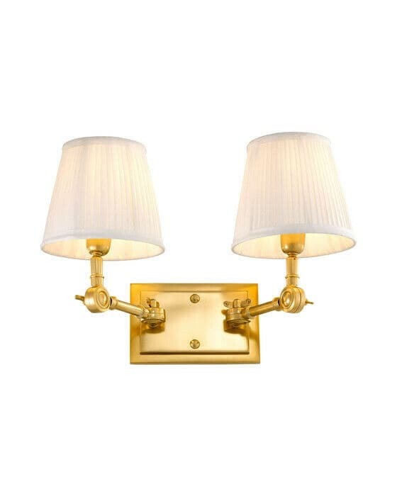 Wentworth vägglampa dubbel guld/vit