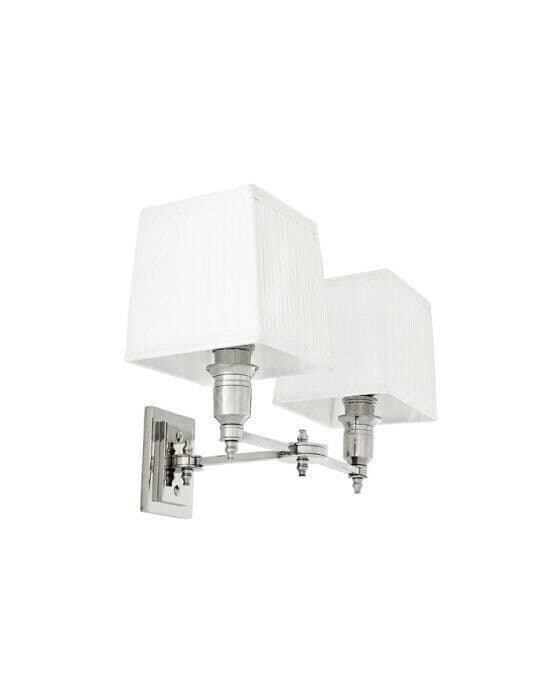 Lexington vägglampa dubbel nickel/vit