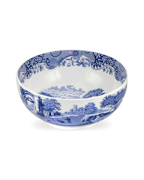 Blue Italian serveringsskål blå/vit