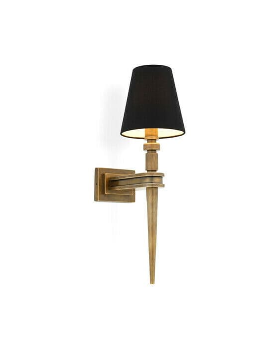 Waterloo vägglampa mässing/svart