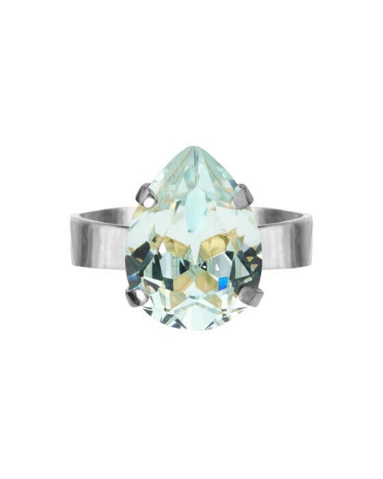 Mini Drop ring rhodium light azore