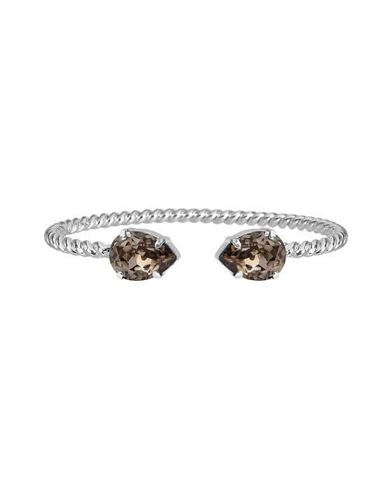 Mini drop armband greige rhodium