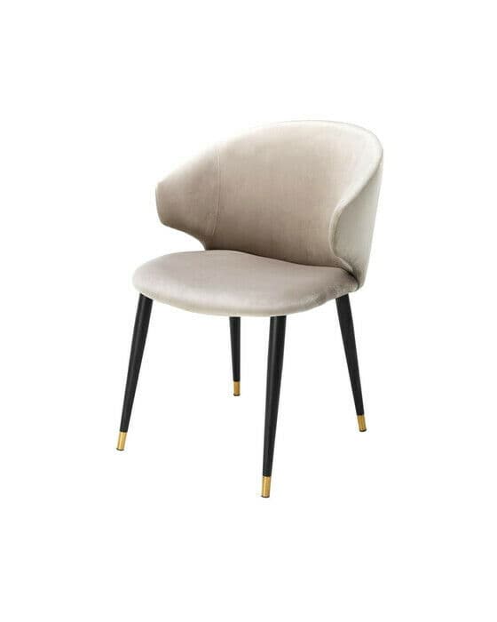 Volante matstol sammet roche beige