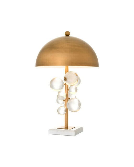 Floral bordslampa mässing