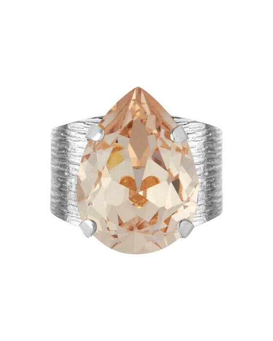 Classic Drop ring silk rhodium
