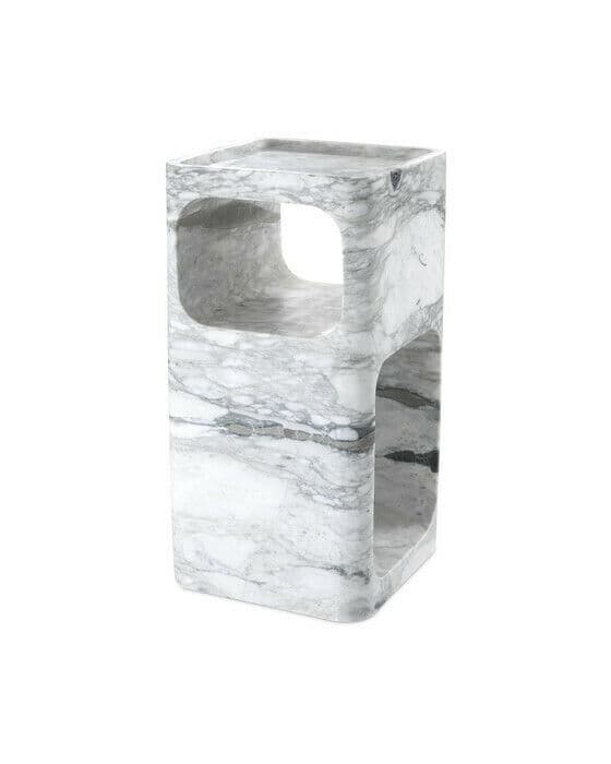 Adler sidobord white marble