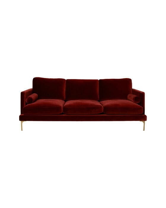 Bonham soffa 3-sits sangria/mässing