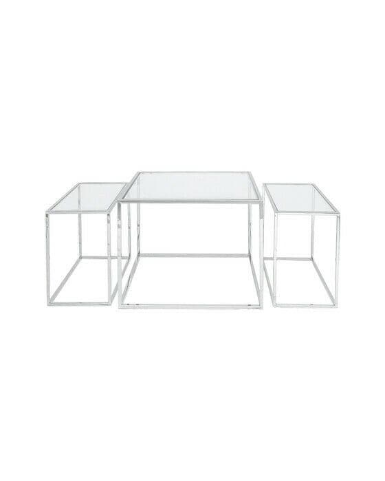 Three set table - satsbord krom hög