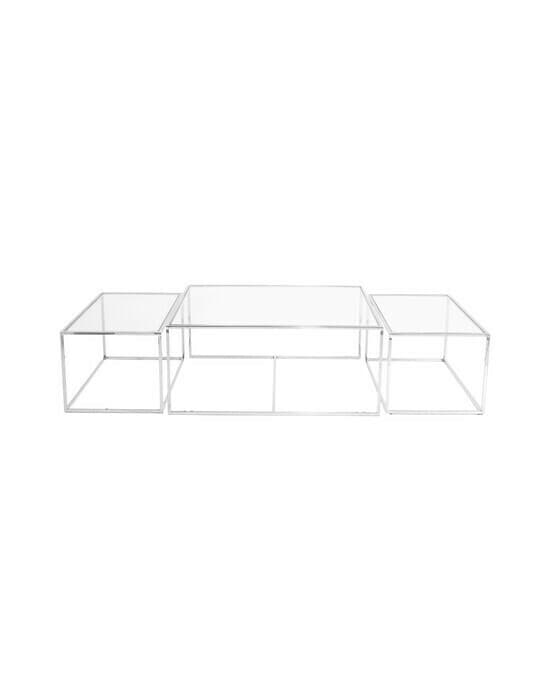 Three set table - satsbord krom låg