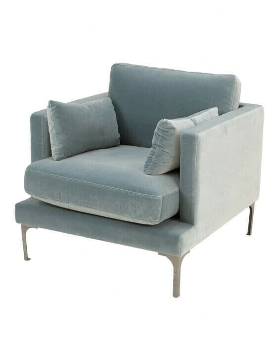 Bonham fåtölj artic blue/mässing
