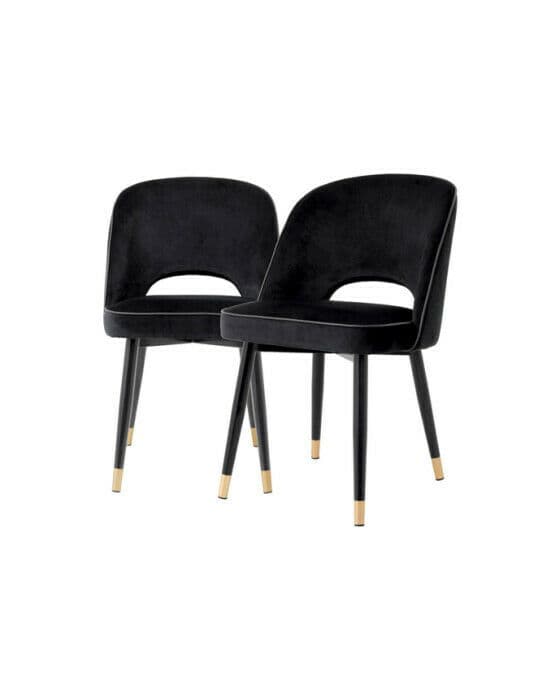 Cliff matstolar roche black velvet 2-set