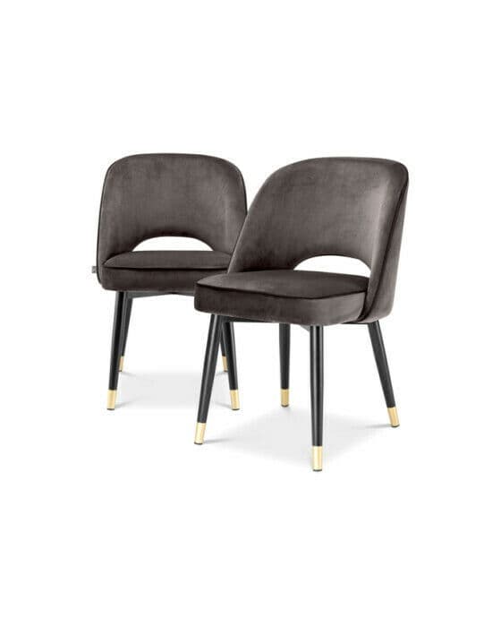 Cliff matstolar savona grey velvet 2-set