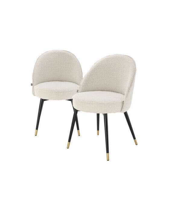 Cooper matstolar bouclé cream 2-set