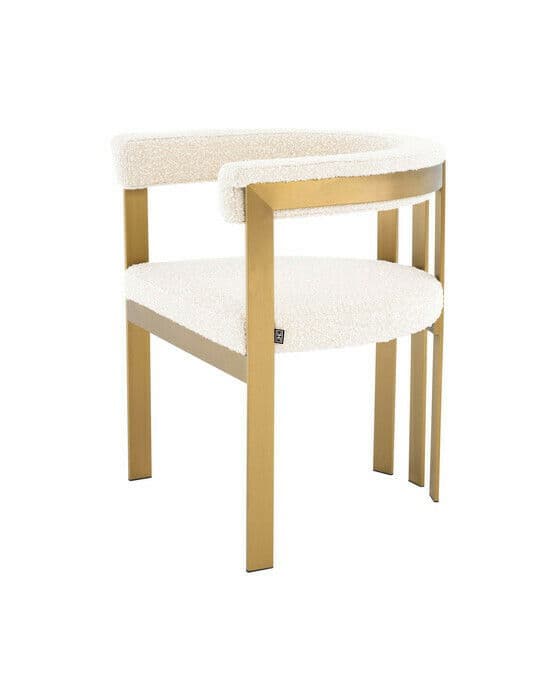 Clubhouse matstol bouclé cream
