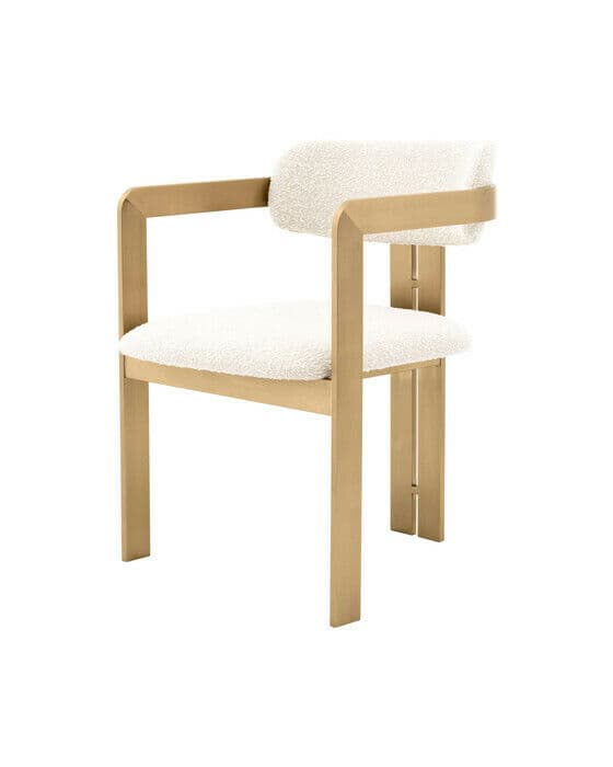 Donato matstol bouclé cream