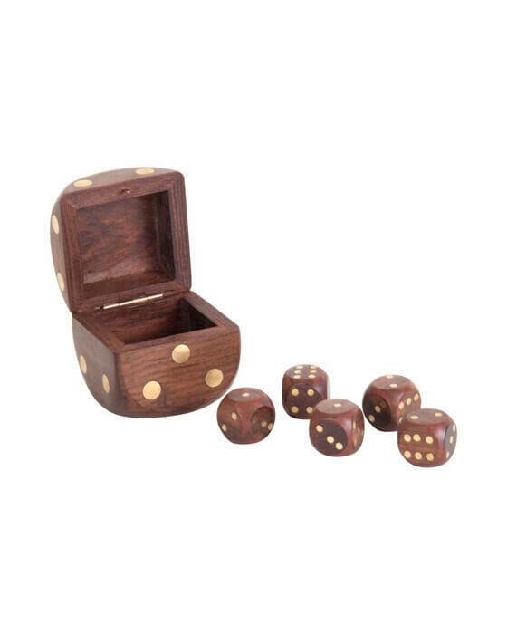 Tärning spel brun/mässing