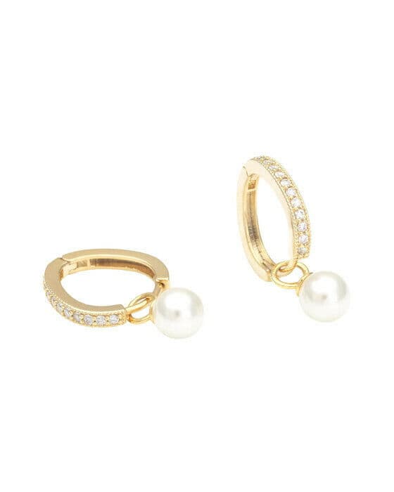 Petite Kennedy hoops örhängen ivory pearl