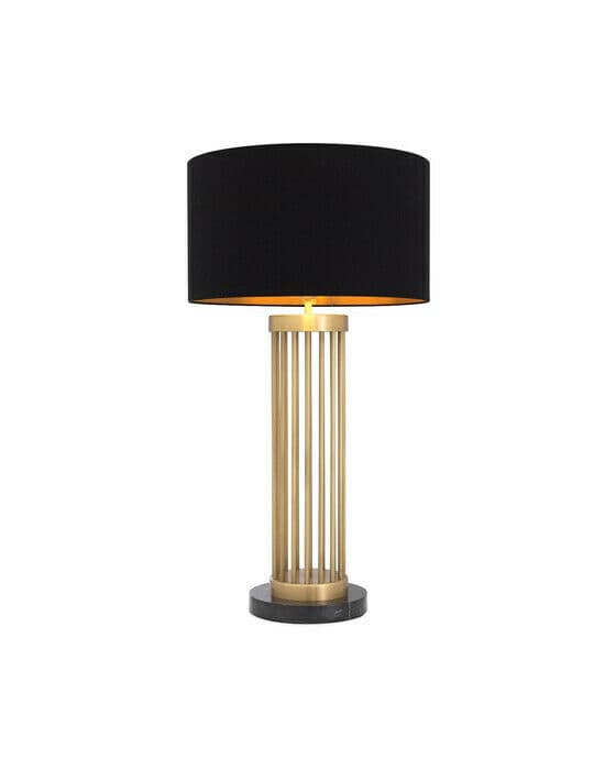 Condo bordslampa antik mässing/svart