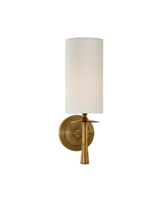 Drunmore vägglampa antik mässing/linne