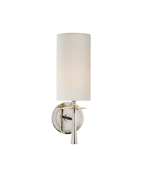 Drunmore vägglampa nickel/linne