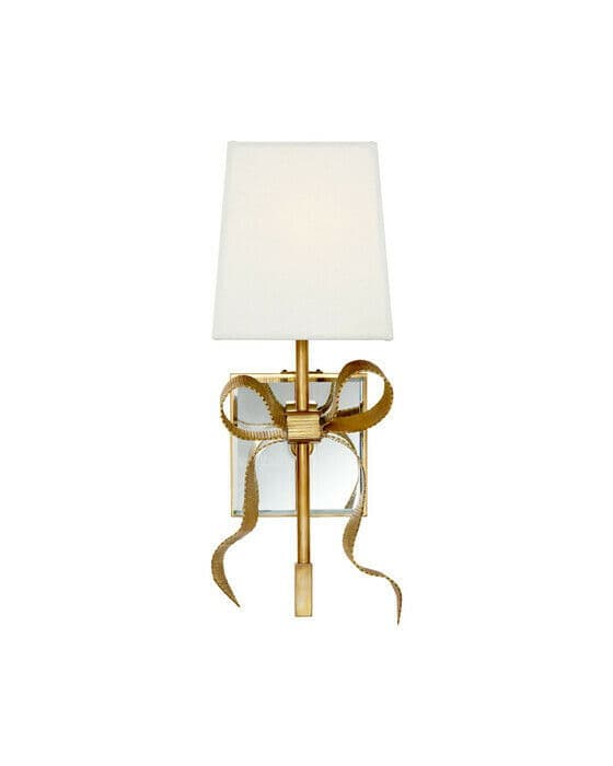 Ellery Gros-Grain Bow vägglampa mässing/cream